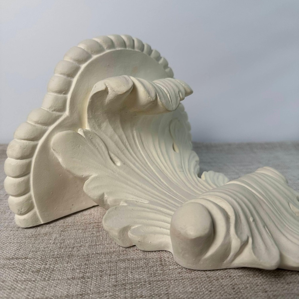 Handmade White Acanthus Wall Shelf Corbel | Architectural Decor - Picture 7 of 12